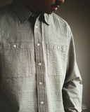 3sixteen Commuter Shirt - Olive Seersucker Stripe