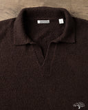 3sixteen Long-Sleeve Knit Polo - Bark Boucle