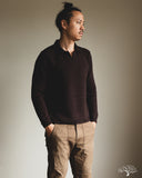3sixteen Long-Sleeve Knit Polo - Bark Boucle