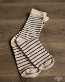 American Trench Breton Stripes Socks - Linen/Navy
