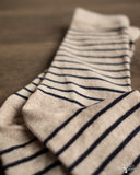 American Trench Breton Stripes Socks - Linen/Navy