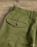 1952UC Flat Front Chino Trousers - Olive