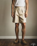 BS-B45S 2 Pleated Classic Shorts - Beige