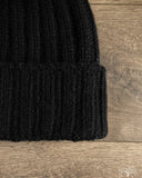 Cableami Cashmere 2x2 Rib Watch Cap - Black