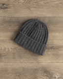 Cableami Cashmere 2x2 Rib Watch Cap - Grey