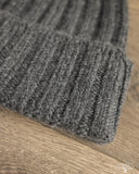 Cableami Cashmere 2x2 Rib Watch Cap - Grey