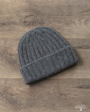Cablemi Cashmere 2x2 Rib Watch Cap - Grey