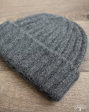 Cablemi Cashmere 2x2 Rib Watch Cap - Grey