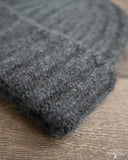 Cablemi Cashmere 2x2 Rib Watch Cap - Grey
