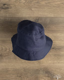 Cableami Linen Herringbone Bucket Hat - Dark Indigo