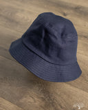 Cableami Linen Herringbone Bucket Hat - Dark Indigo