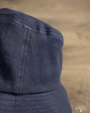 Cableami Linen Herringbone Bucket Hat - Dark Indigo