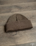 Cableami Linen-Like Cotton Watch Cap Double Rolled Cuff - Olive