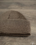 Cableami Linen-Like Cotton Watch Cap Double Rolled Cuff - Olive