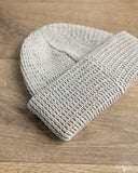 Cableami Linen-Like Finished Cotton Watch Cap - Light Grey