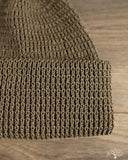 Cableami Linen-Like Finished Cotton Watch Cap - Olive