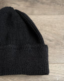 Cableami Linen Waffle Watch Cap - Black