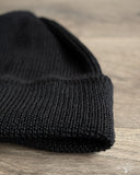 Cableami Linen Waffle Watch Cap - Black