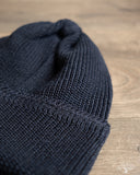 Linen Waffle Watch Cap - Navy