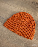 Cableami Wool Short Watch Cap - Orange