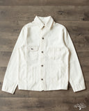 C.O.F. Studio Railway Jacket - Organic 13oz Ecru Stone Wash Denim