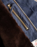 Dehen 1920 N-1 Deck Jacket - Navy Waxed Canvas Brown Mouton (Modified)