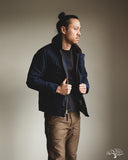 Dehen 1920 N-1 Deck Jacket - Navy Waxed Canvas Brown Mouton (Modified)