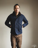 Dehen 1920 N-1 Deck Jacket - Navy Waxed Canvas Brown Mouton (Modified)