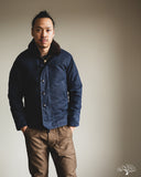 Dehen 1920 N-1 Deck Jacket - Navy Waxed Canvas Brown Mouton (Modified)