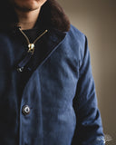 Dehen 1920 N-1 Deck Jacket - Navy Waxed Canvas Brown Mouton (Modified)