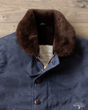 Dehen 1920 N-1 Deck Jacket - Navy Waxed Canvas Brown Mouton (Modified)