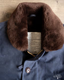 Dehen 1920 N-1 Deck Jacket - Navy Waxed Canvas Brown Mouton (Modified)