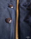 Dehen 1920 N-1 Deck Jacket - Navy Waxed Canvas Brown Mouton (Modified)