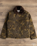 Dehen 1920 N-1 Deck Jacket - Dry Wax Cotton Darkwood Camo Brown Mouton
