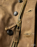 Dehen 1920 N-1 Deck Jacket - Hardtack Waxed Canvas Grey Mouton