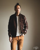 Dehen 1920 Varsity Jacket - Brown Melton / Antique Brandy Leather