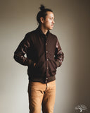 Dehen 1920 Varsity Jacket - Brown Melton / Antique Brandy Leather