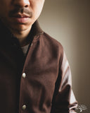 Dehen 1920 Varsity Jacket - Brown Melton / Antique Brandy Leather