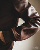 Dehen 1920 Varsity Jacket - Brown Melton / Antique Brandy Leather