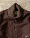 Dehen 1920 Varsity Jacket - Brown Melton / Antique Brandy Leather