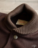 Dehen 1920 Varsity Jacket - Brown Melton / Antique Brandy Leather