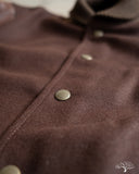 Dehen 1920 Varsity Jacket - Brown Melton / Antique Brandy Leather