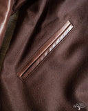 Dehen 1920 Varsity Jacket - Brown Melton / Antique Brandy Leather