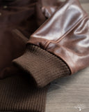 Dehen 1920 Varsity Jacket - Brown Melton / Antique Brandy Leather