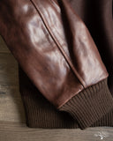 Dehen 1920 Varsity Jacket - Brown Melton / Antique Brandy Leather