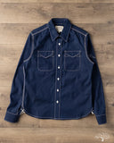 Fitted Underground LES Indigo Selvedge Chambray Shirt - Dark Indigo