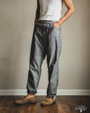 Flat Head FN-PA-C015 - 5oz Chambray Relaxed Fit Pants - Black