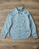 Flat Head FN-SCK-010L - 5oz Chambray Work Shirt - Blue