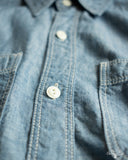 Flat Head FN-SCK-010L - 5oz Chambray Work Shirt - Blue