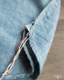Flat Head FN-SCK-010S - 5oz Chambray Short-Sleeve Work Shirt - Blue